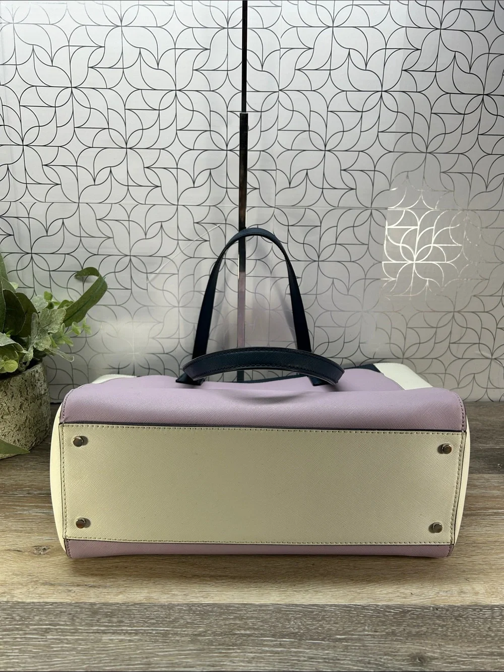 Kate Spade purple  color block tote bag